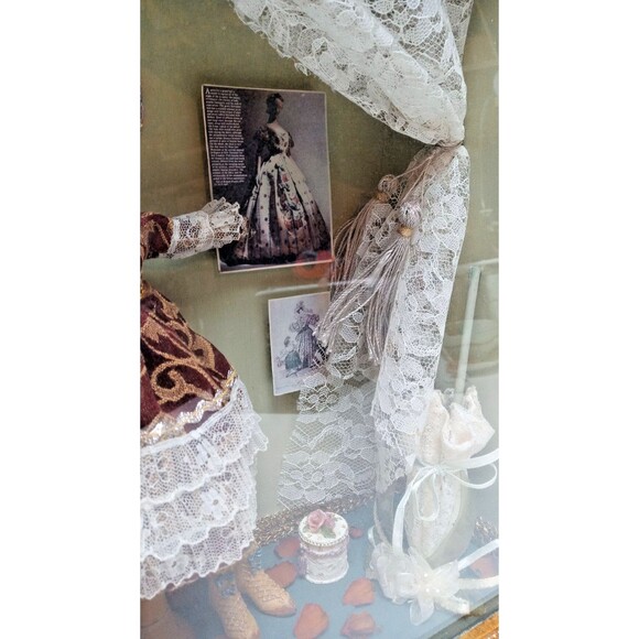 Vtg. 3D Shadow Box Victorian Fashion Diorama Room Decor 13 x 10 x 4" - Picture 4 of 12